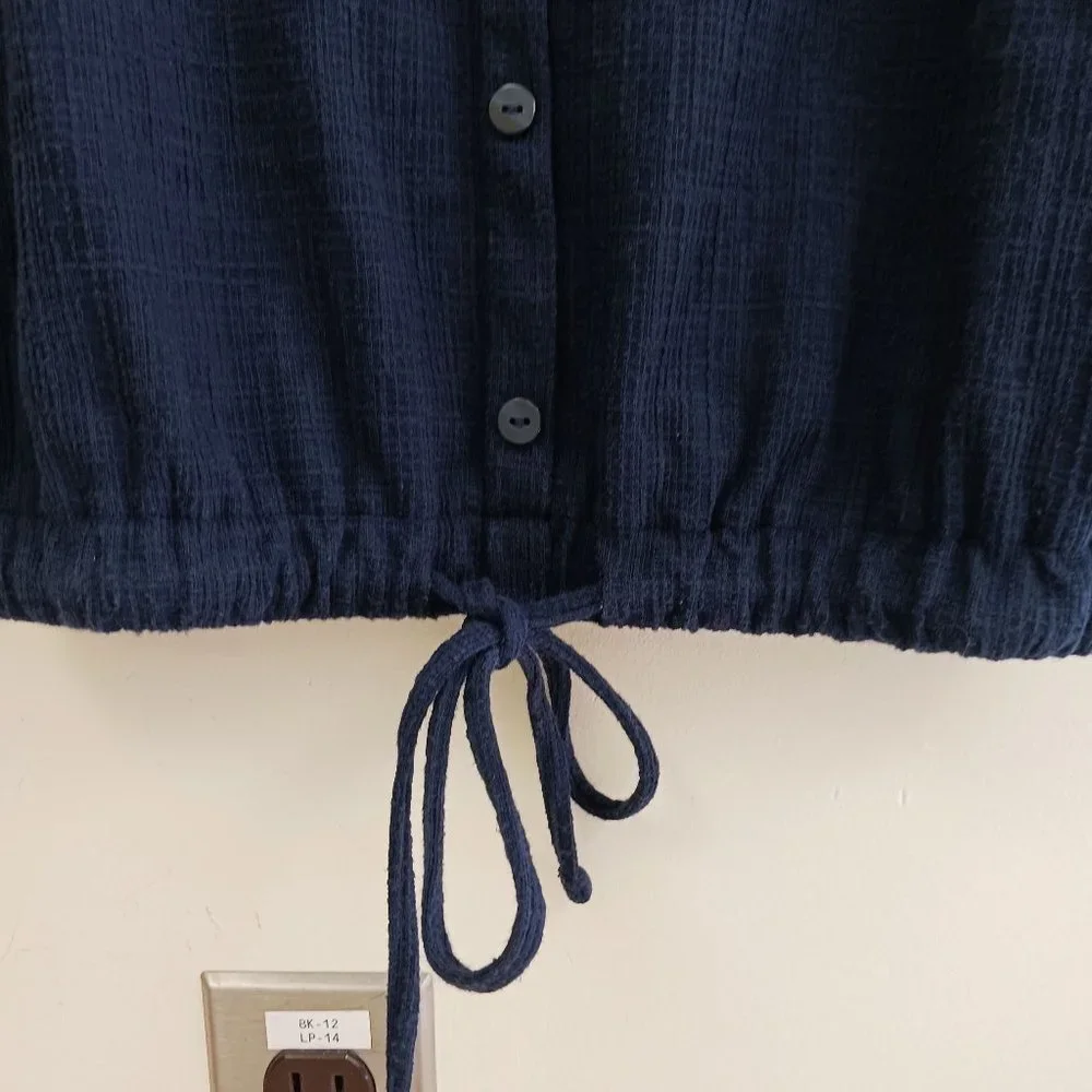 LOFT Navy Button-Down Tank Top Size XS - Picture 3 of 6